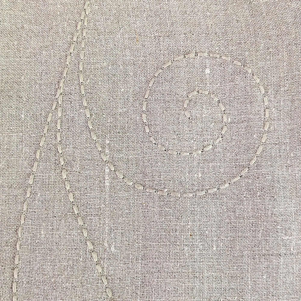 VTG Irish linen oatmeal oversized embroidered neutral jacket. EDWARD. Large. - Picture 7 of 12